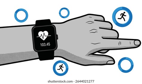 Monitor Heart Rate Activity Tracker Device For Sport And Wellness Application Mobile
