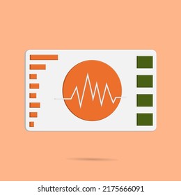 Monitor heart rate on an orange background, and draw a green square along with a graph