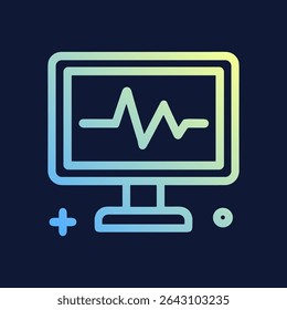 Monitor com gráfico de ritmo cardíaco. Ilustração de símbolo de ícone