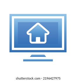 monitor home logo gradient design template icon element