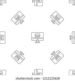 Monitor house security pattern seamless vector repeat geometric for any web design