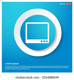 Monitor icon Abstract Blue Web Sticker Button