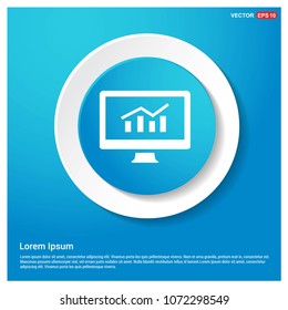 Monitor icon Abstract Blue Web Sticker Button