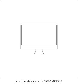 Monitor icon for apps, websites or symbol banners. Transparent background. EPS 10
