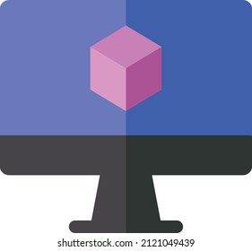 Monitor Icon, Augmented Reality Sign and Symbols.