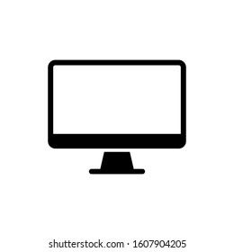 Monitor icon, black blank monitor screen. Monitor Vector illustration Isolated on white background