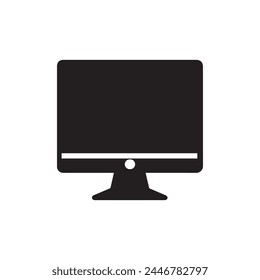 Monitor icon. Black Computer Monitor icon on white background. Vector illustration
