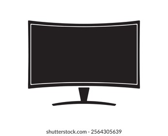 Monitor icon. Black Computer Monitor icon on white background. Vector illustration