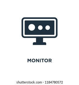 Monitor icon. Black filled vector illustration. Monitor symbol on white background. Can be used in web and mobile.