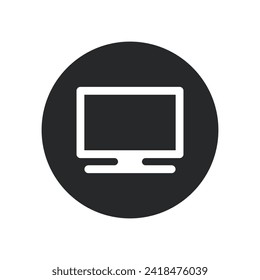 Icono de monitor, negro, línea, vector