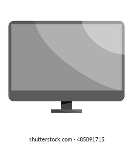 Monitor icon in black monochrome style isolated on white background. Equipment symbol vector illustration