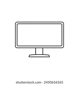 Icono de Monitor. Icono de monitor negro sobre fondo blanco. Ilustración vectorial