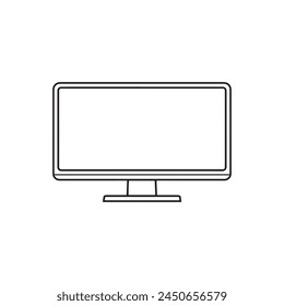 Icono de Monitor. Icono de monitor negro sobre fondo blanco. Ilustración vectorial