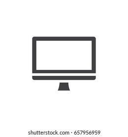 Monitor icon in black on a white background. Vector illustration