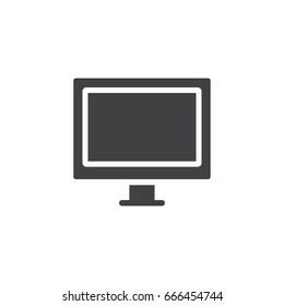 Monitor icon in black on a white background. Vector illustration
