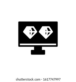 monitor icon black and white