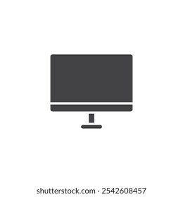 Icono de monitor signo de Vector blanco y negro