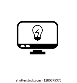 monitor icon and bulb symbol