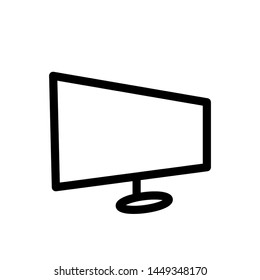 Monitor icon , business concept design emblem isolated , office screen outline solid background white