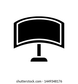 Monitor icon , business concept design emblem isolated , office screen outline solid background white