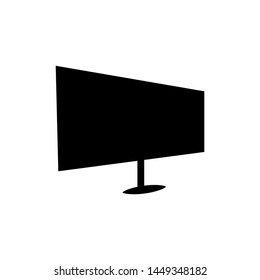 Monitor icon , business concept design emblem isolated , office screen outline solid background white