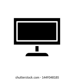 Monitor icon , business concept design emblem isolated , office screen outline solid background white