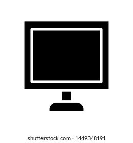 Monitor icon , business concept design emblem isolated , office screen outline solid background white