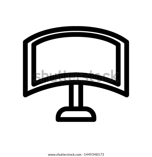 Monitor icon , business\
concept design emblem isolated , office screen outline solid\
background white