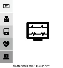 Monitor icon. collection of 6 monitor filled icons such as laptop, heartbeat, cardiogram. editable monitor icons for web and mobile.