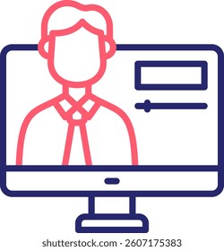 Monitor Icon Color Vector Illustration