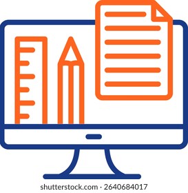 Monitor Icon Color Vector Illustration