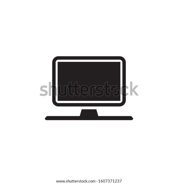 Monitor icon or computer display isolated on
white background