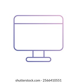 Monitor icon. Computer hardware icon design. vector graphic