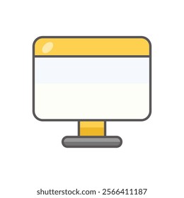 Monitor icon. Computer hardware icon design. vector graphic