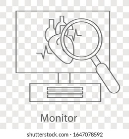 Monitor icon concept. Creative idea design. Flat vector illustration for template, brochure or presentation.