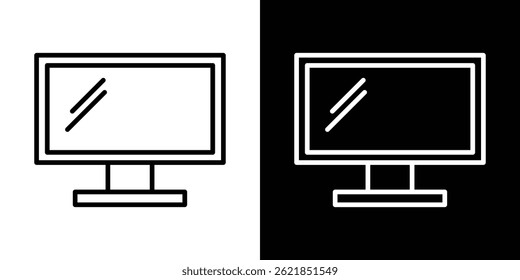 Monitor icon concept stroke on white background