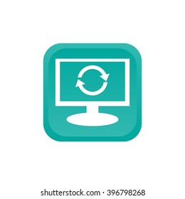 Monitor with icon of cyclic arrows