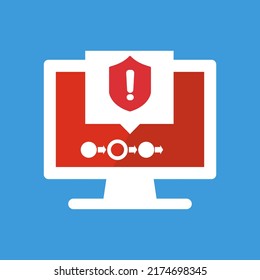 monitor icon, danger concept, vector illustration