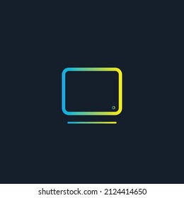 Monitor icon design simple and modern