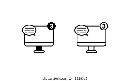 Monitor icon design with white background stock illustration