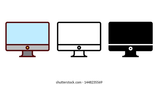 Monitor Icon in Different Color and Style
