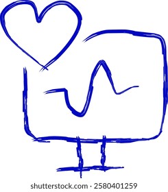 monitor icon in Doodle style