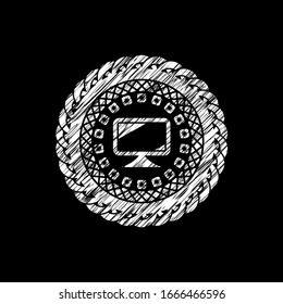 monitor icon drawn on blackboard
