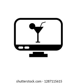 monitor icon and drink symbol