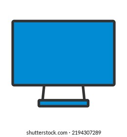 Icono de monitor. Contorno de negrita editable con diseño de relleno de color. Ilustración vectorial.