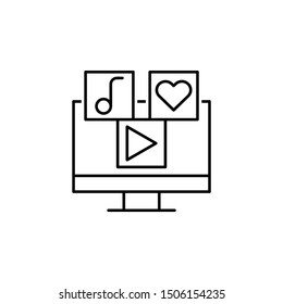 Monitor icon. Element of news thin line icon