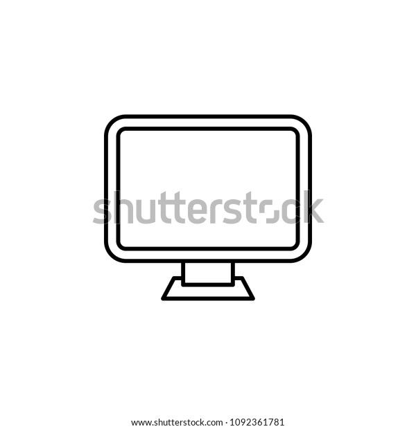 monitor icon. Element of simple web icon\
with name for mobile concept and web apps. Thin line monitor icon\
can be used for web and mobile on white\
background
