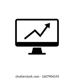 Monitor icon With Financial Icon, Monitor Vector illustration Isolated on white background
