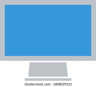Monitor Icon. Flat Color Design. Vector Illustration.