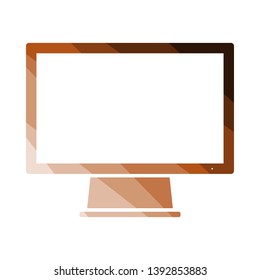 Monitor Icon. Flat Color Ladder Design. Vector Illustration.